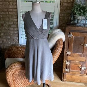 J. CREW GRAY SPECIAL OCCASIONS CHIFFON DRESS 6 P PETITE NEW